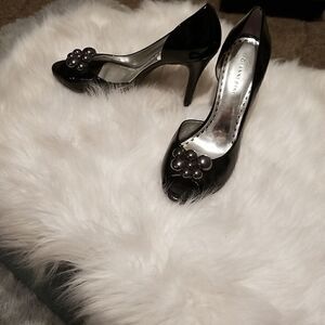 Gianni Bini Black Open Toe Heels